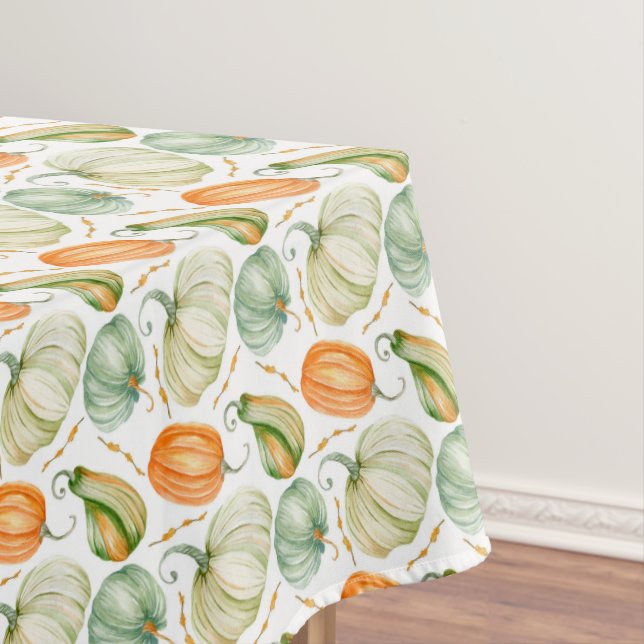 Nappe Motif Citrouille Orange & Green Thanksgiving (In Situ)