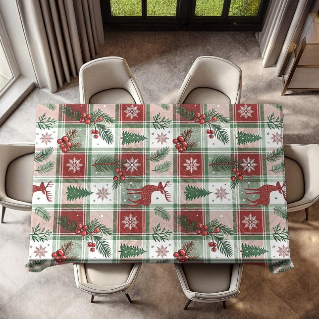 Nappe Motif classique de Noël à carreaux et de houx (Créateur téléchargé)