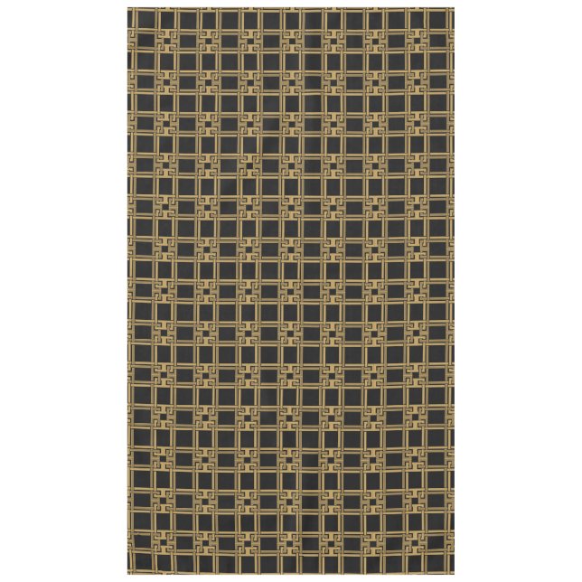 Nappe Motif clé grec en or noir de luxe (Devant)