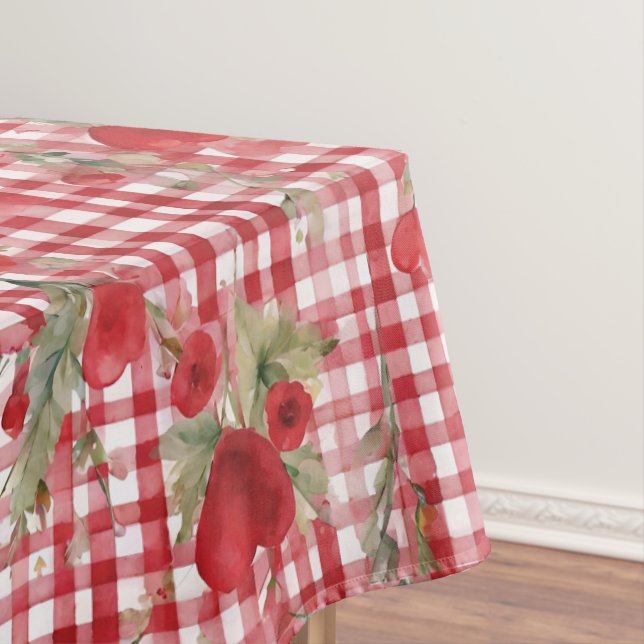 Nappe Motif Cœur Rouge Tartan Moderne (In Situ)
