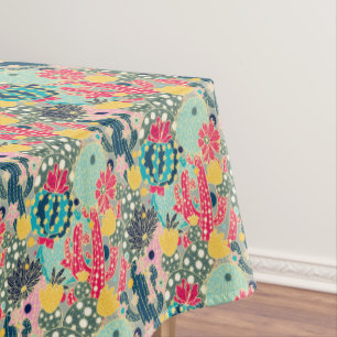 Nappe Motif coloré de cactus de point de polka