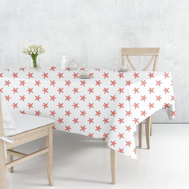 Nappe Motif Coral Starfish (Coral Starfish Pattern Tablecloth by Looly Elzayat
)