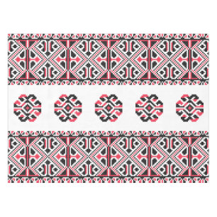 Nappe Motif croix rouge et noir original