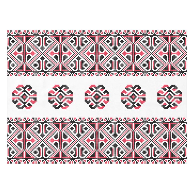 Nappe Motif croix rouge et noir original (Devant (Horizontal))