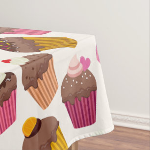 Nappe Motif Cupcake, Motif Muffin, Chocolat, Cœurs
