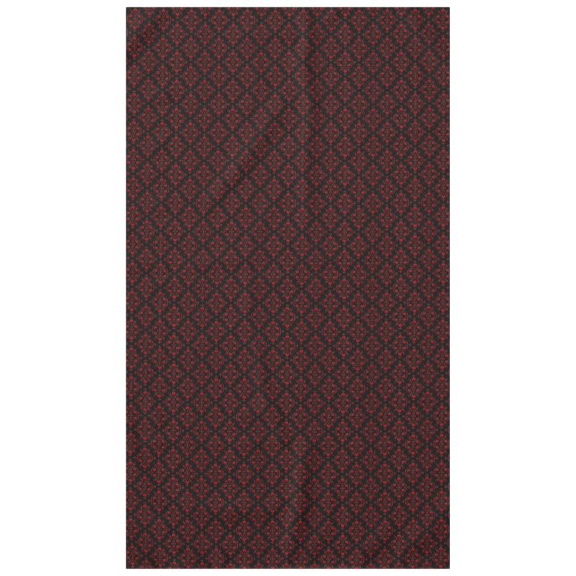 Nappe Motif damassé élégant noir et rouge (Devant)
