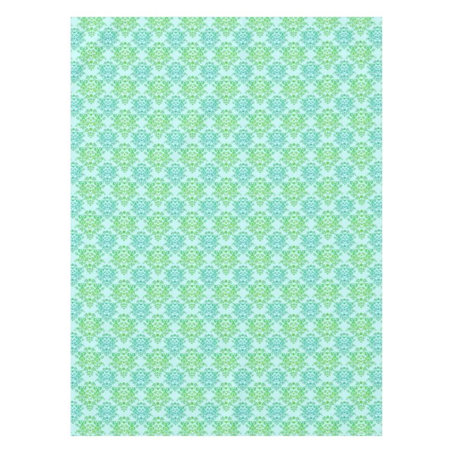 Nappe Motif damassé turquoise vert fantaisie (Devant)