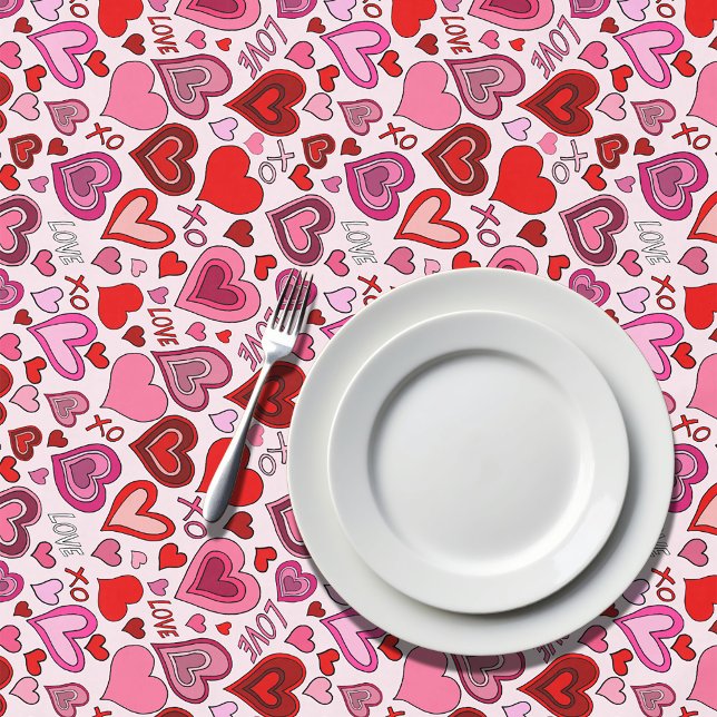 Nappe Motif d'amour de cœurs roses rouges mignons Blush (Créateur téléchargé)