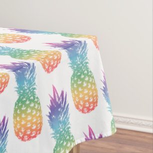 Nappe motif d'ananas tropicale arc-en-ciel