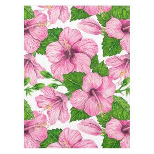 Nappe Motif d'aquarelle d'hibiscus rose