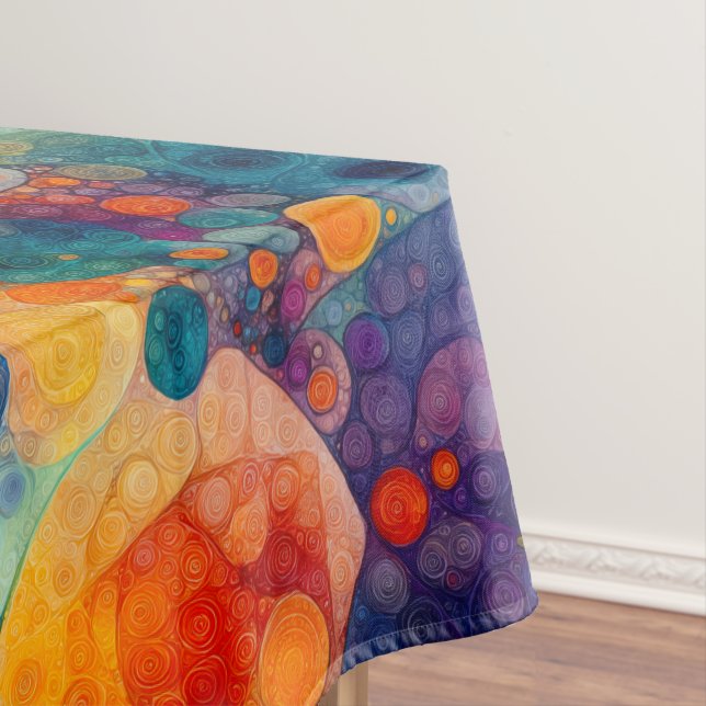 Nappe Motif d'art fractal vibrant sarcelle violet orange (In Situ)