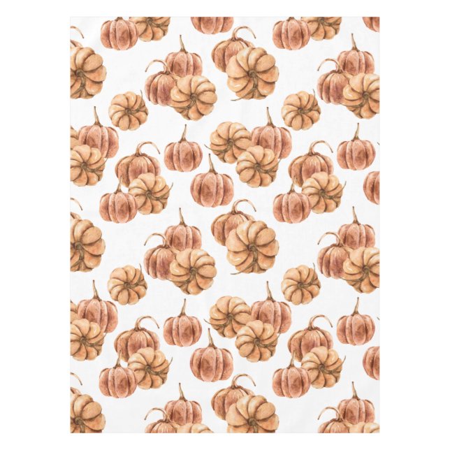Nappe Motif d'automne à l'aquarelle dans des tons orange (Devant)