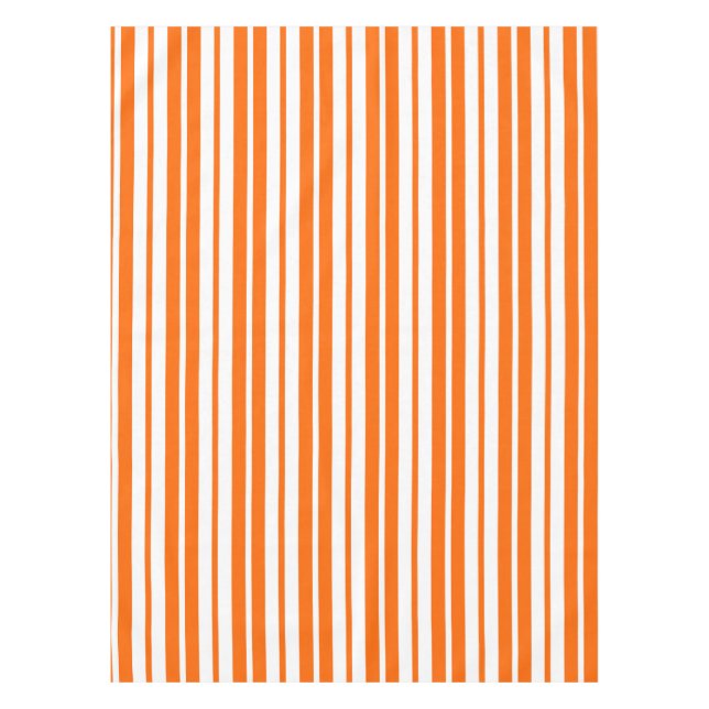 Nappe Motif de bandes verticales blanches orange (Devant)