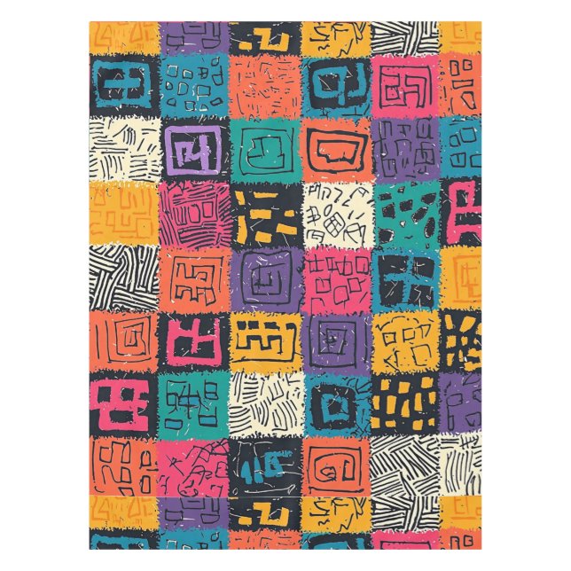 Nappe Motif de boîte colorée vibreant (1) (Devant)