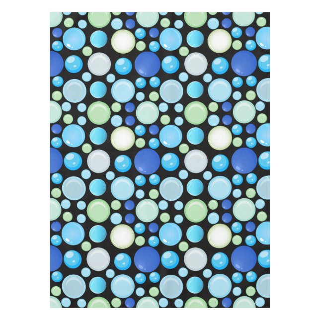 Nappe motif de boules 3D.01.b Black BG (Devant)