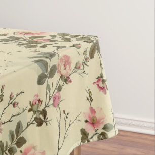 Nappe Motif de bourgeons de roses roses aquarelle