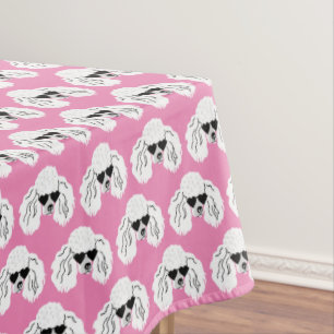 Nappe Motif de caniche mignon rose