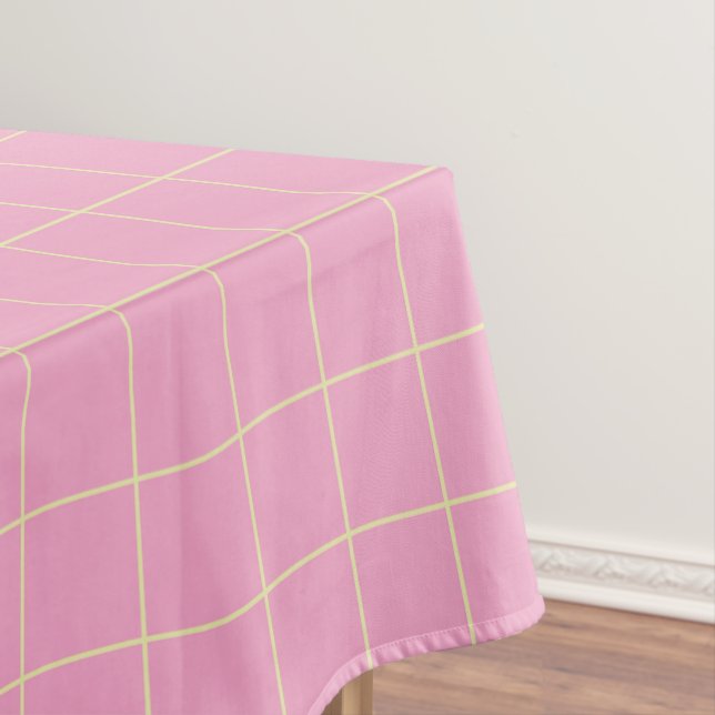 Nappe Motif de cellule vert clair à carreaux rose en vic (In Situ)