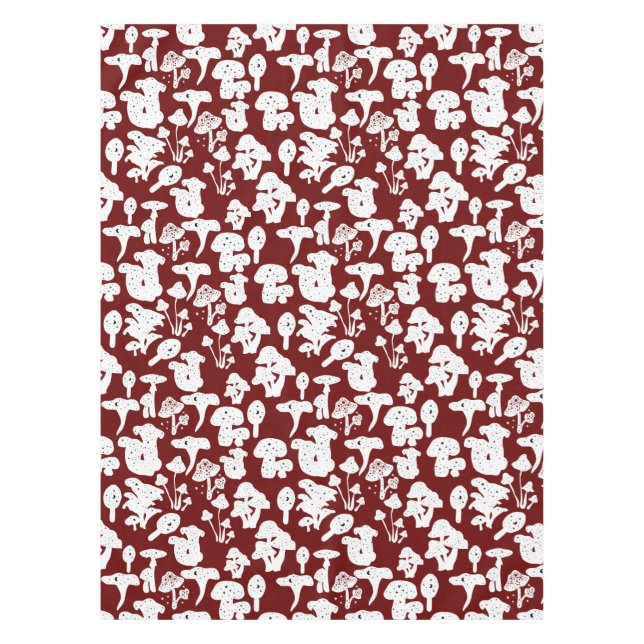 Nappe Motif de champignon noir 01b DRed BG (Devant)