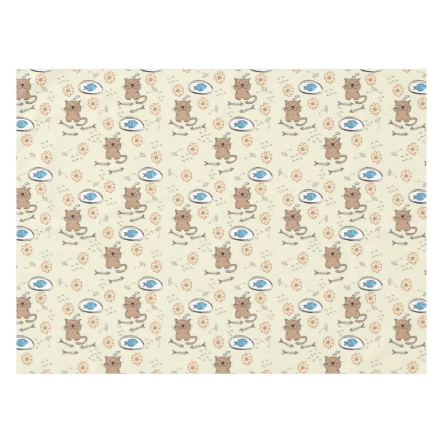 Nappe motif de chat et de poissons (Devant (Horizontal))