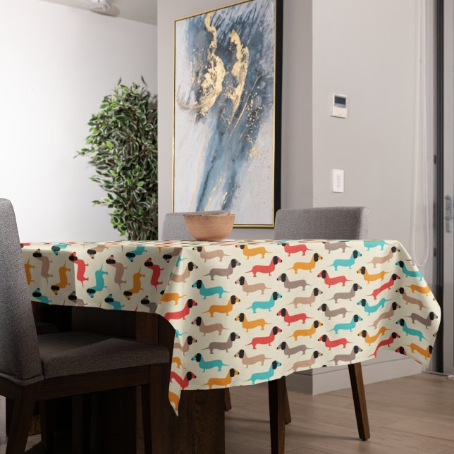 Nappe Motif de chiens multicolores (table cloth)
