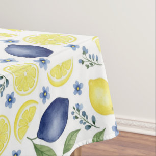 Nappe Motif de citron de campagne français bleu