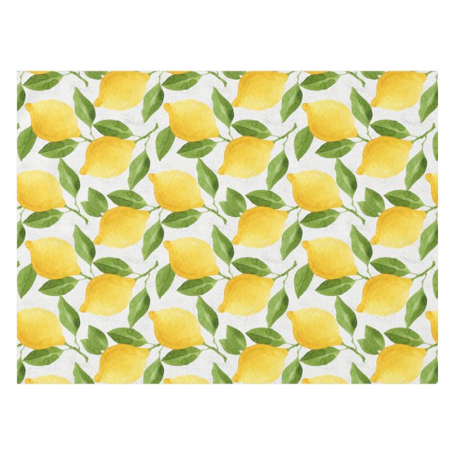 Nappe Motif de citrons d'aquarelle (Devant (Horizontal))