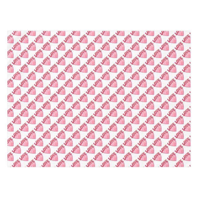 Nappe Motif de coeur d'amour rose (Devant (Horizontal))