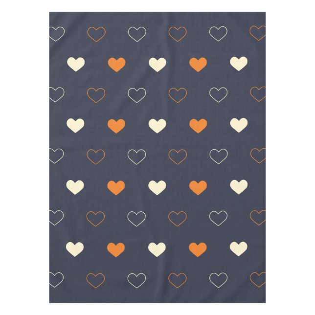 Nappe Motif de cœur en orange et crème (Devant)