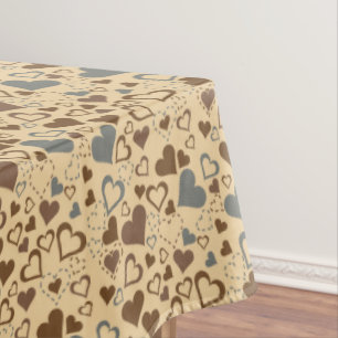 Nappe Motif de coeur gris et Brown