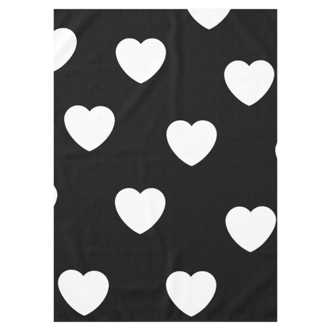 Nappe Motif de coeur noir et blanc (Devant)