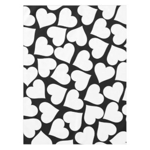Nappe Motif de coeur noir et blanc rétro