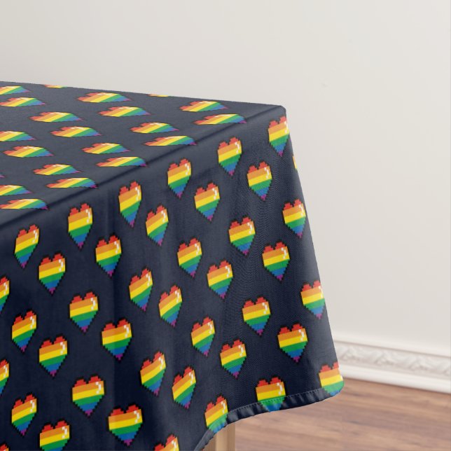 Nappe Motif de coeur Rainbow 8 Bit (In Situ)