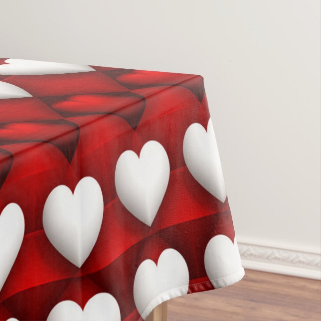 Nappe Motif de cœur rouge et blanc (In Situ)