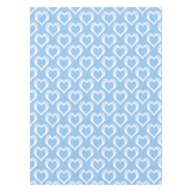 Nappe Motif de cœurs blancs bleus (Devant)