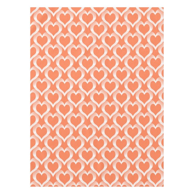 Nappe Motif de cœurs blancs corail (Devant)