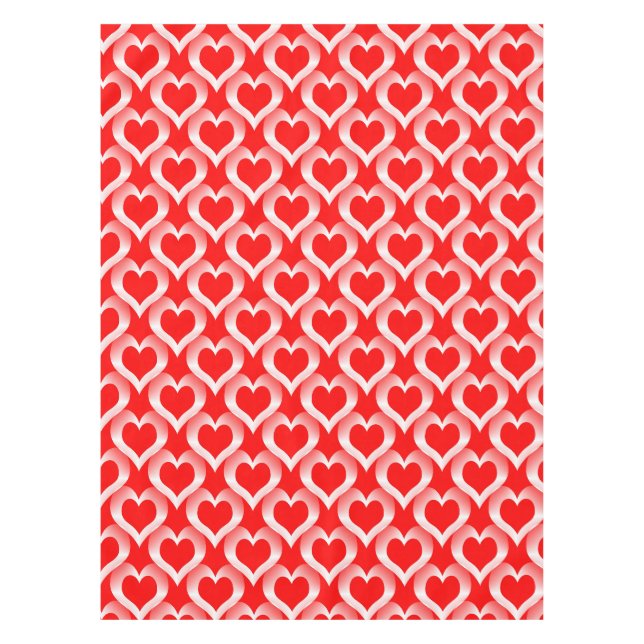 Nappe Motif de cœurs rouges et blancs (Devant)