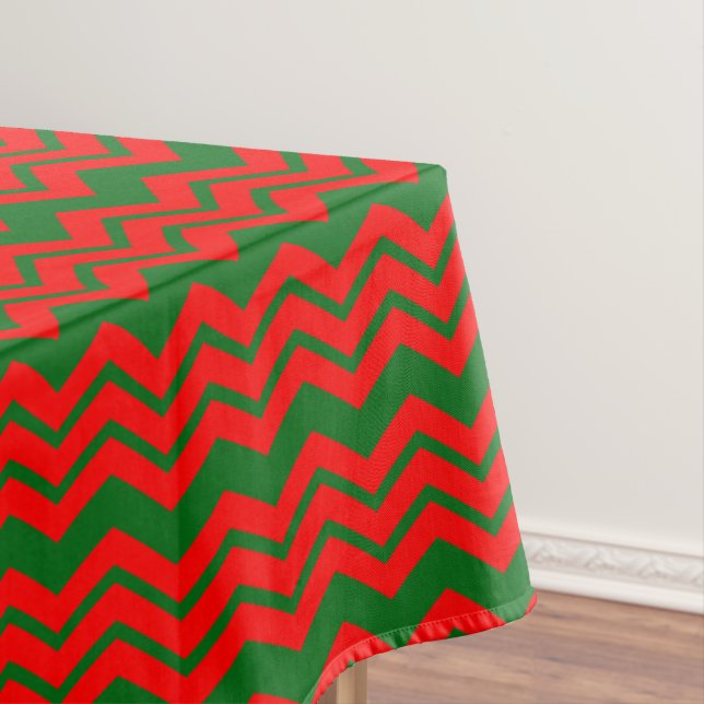 Nappe Motif de conception Chevron rouge et vert  (In Situ)