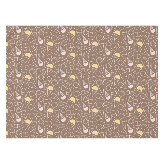 Nappe Motif de cône glacé sur le Brown (Devant (Horizontal))