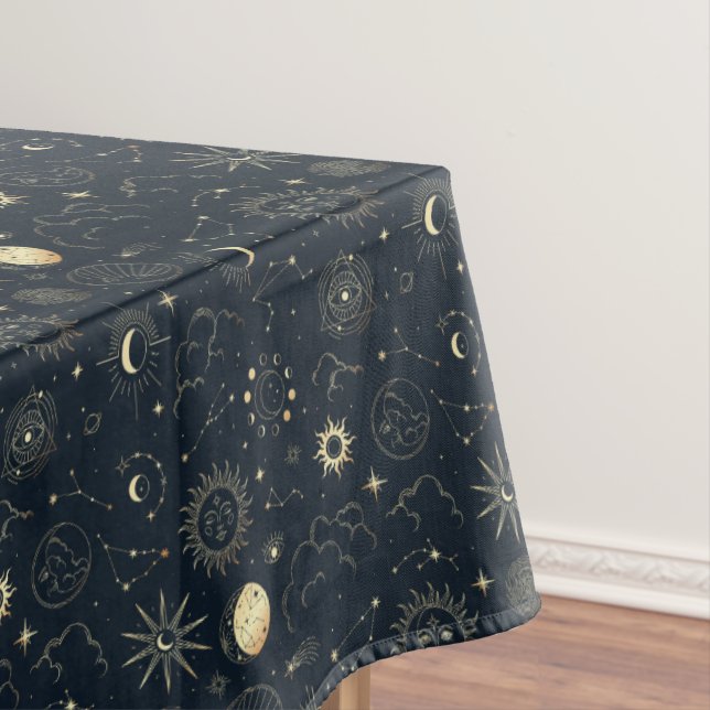 Nappe Motif de constellation d'étoile d'or bleu minuit (In Situ)