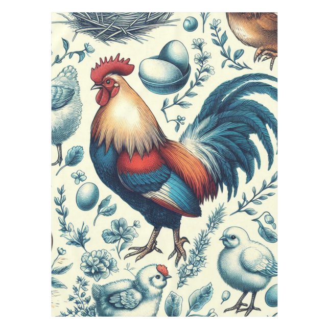Nappe Motif de coq de ferme Retro (Devant)