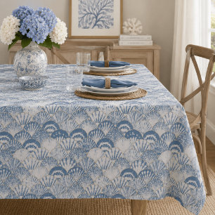 Nappe Motif de coquillage bleu côtier de plage