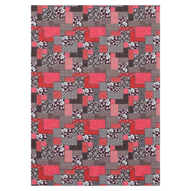 Nappe Motif de courtepointure florale patchwork rétro (Devant)