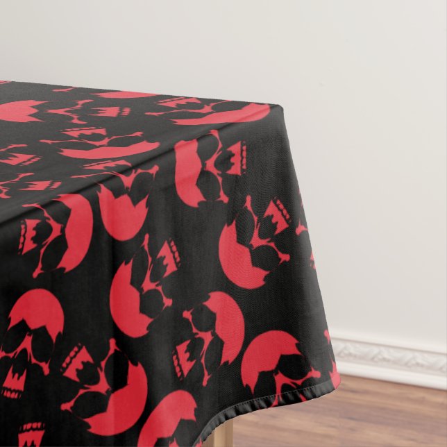 Nappe Motif de crâne esthétique noir et rouge (In Situ)