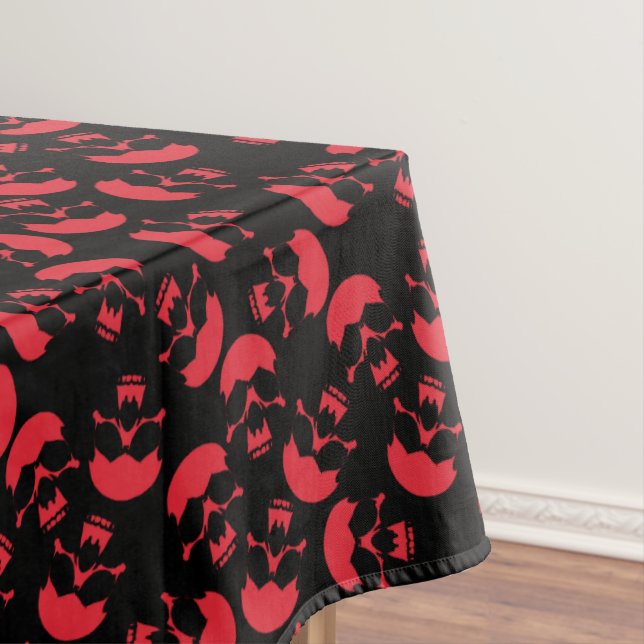 Nappe Motif de crâne esthétique noir et rouge (In Situ)