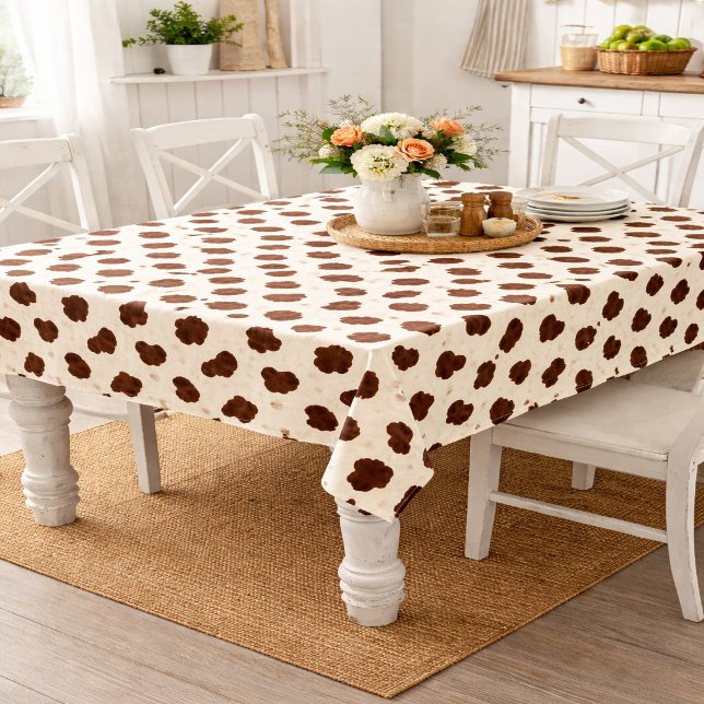 Nappe Motif de cuir de vache marron et blanc  (Créateur téléchargé)