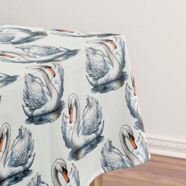 Nappe Motif de cygnes sur fond blanc (Créateur téléchargé)
