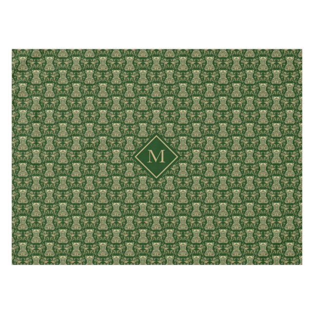 Nappe Motif de Damas de Corse Florale (Devant (Horizontal))