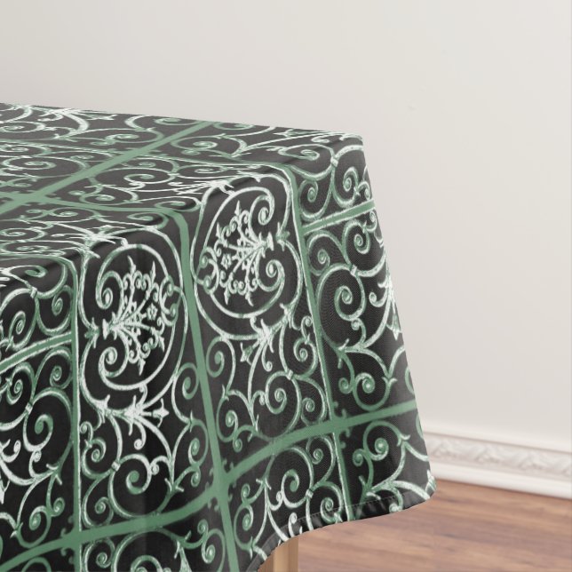 Nappe Motif de défilement vert et noir (In Situ)