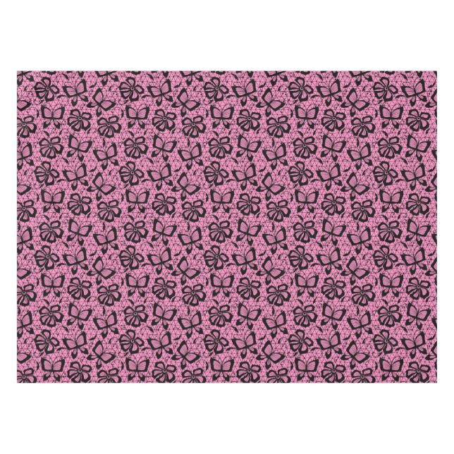 Nappe motif de dentelle avec des papillons (Devant (Horizontal))